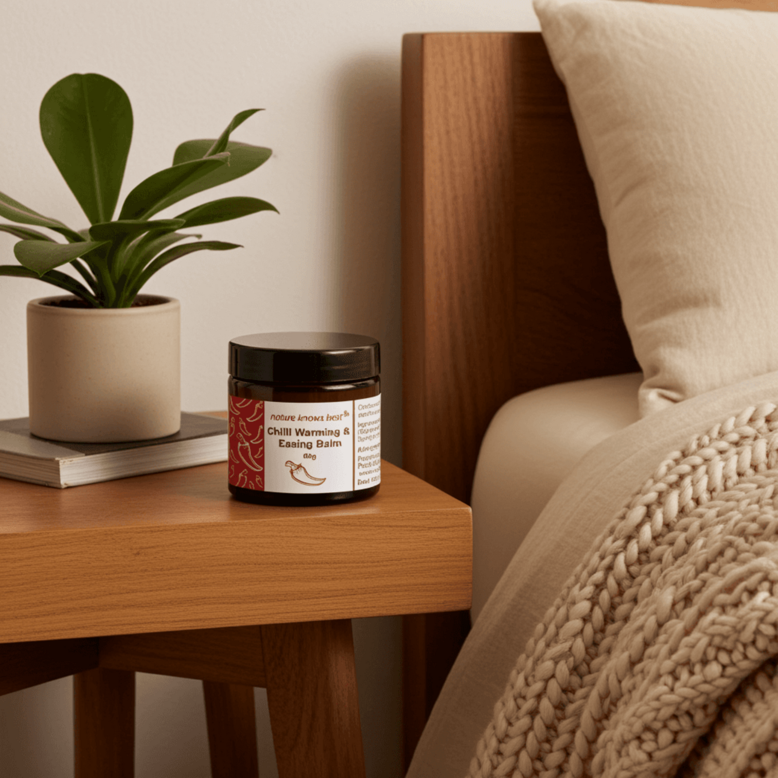 Power Health chilli muscle rub balm in brown jar with black lid for warming and easing muscles 60g
