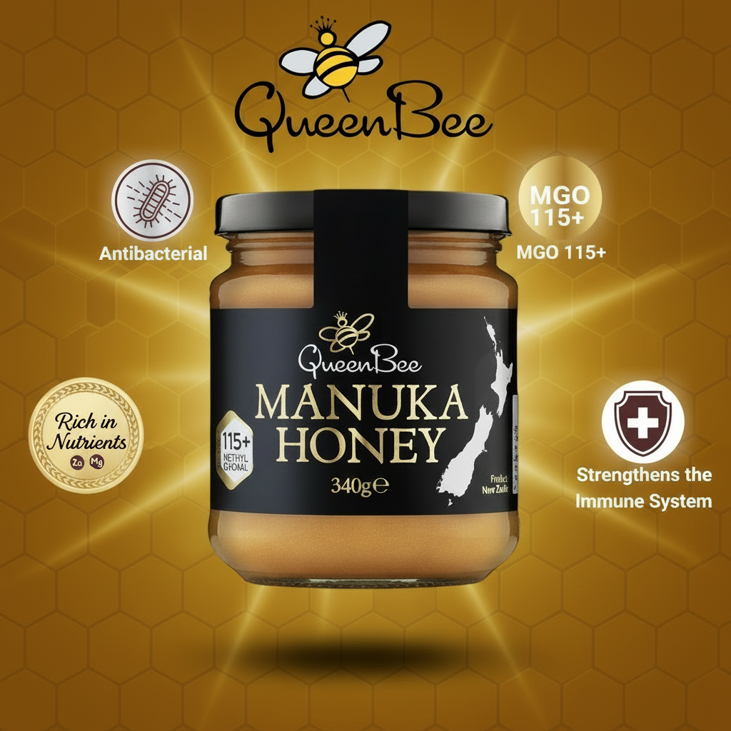 Queen Bee Manuka Honey MG115 - 2 x 340g TWIN PACK