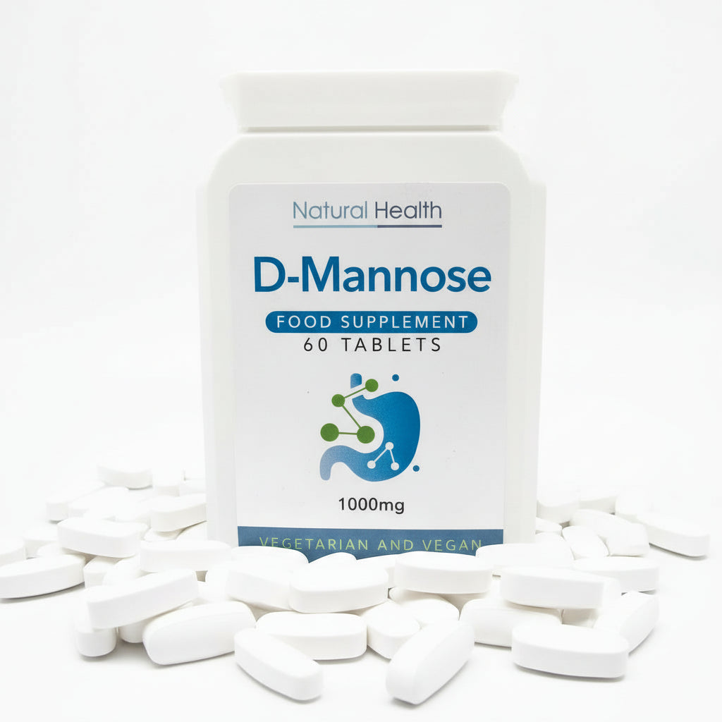 D-Mannose 1000mg Tablets | 60 Tablets | Pure D Mannose Supplement | Chewable | Vegan | 2 Month Supply | Made in the UK