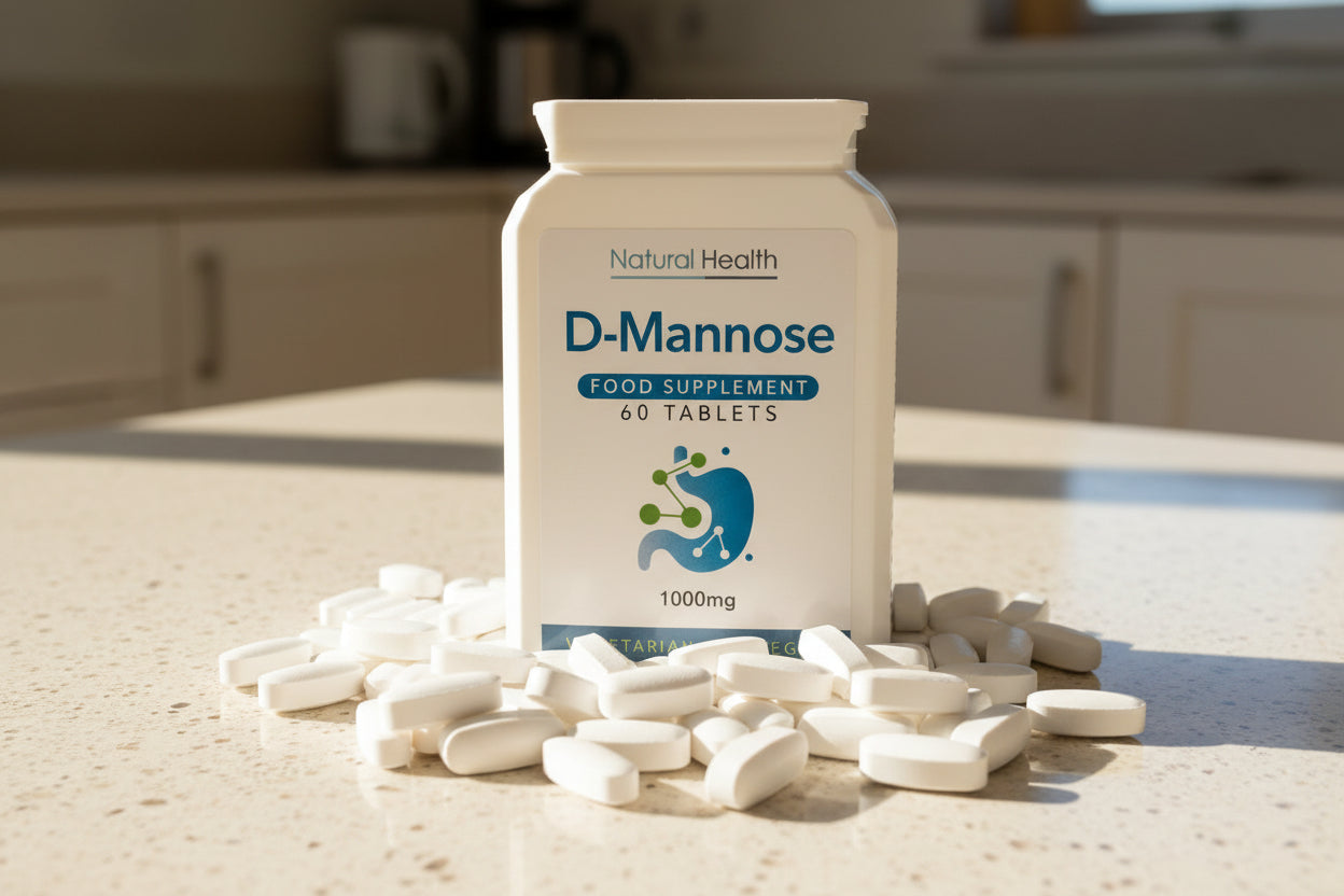 D-Mannose 1000mg Tablets | 60 Tablets | Pure D Mannose Supplement | Chewable | Vegan | 2 Month Supply | Made in the UK