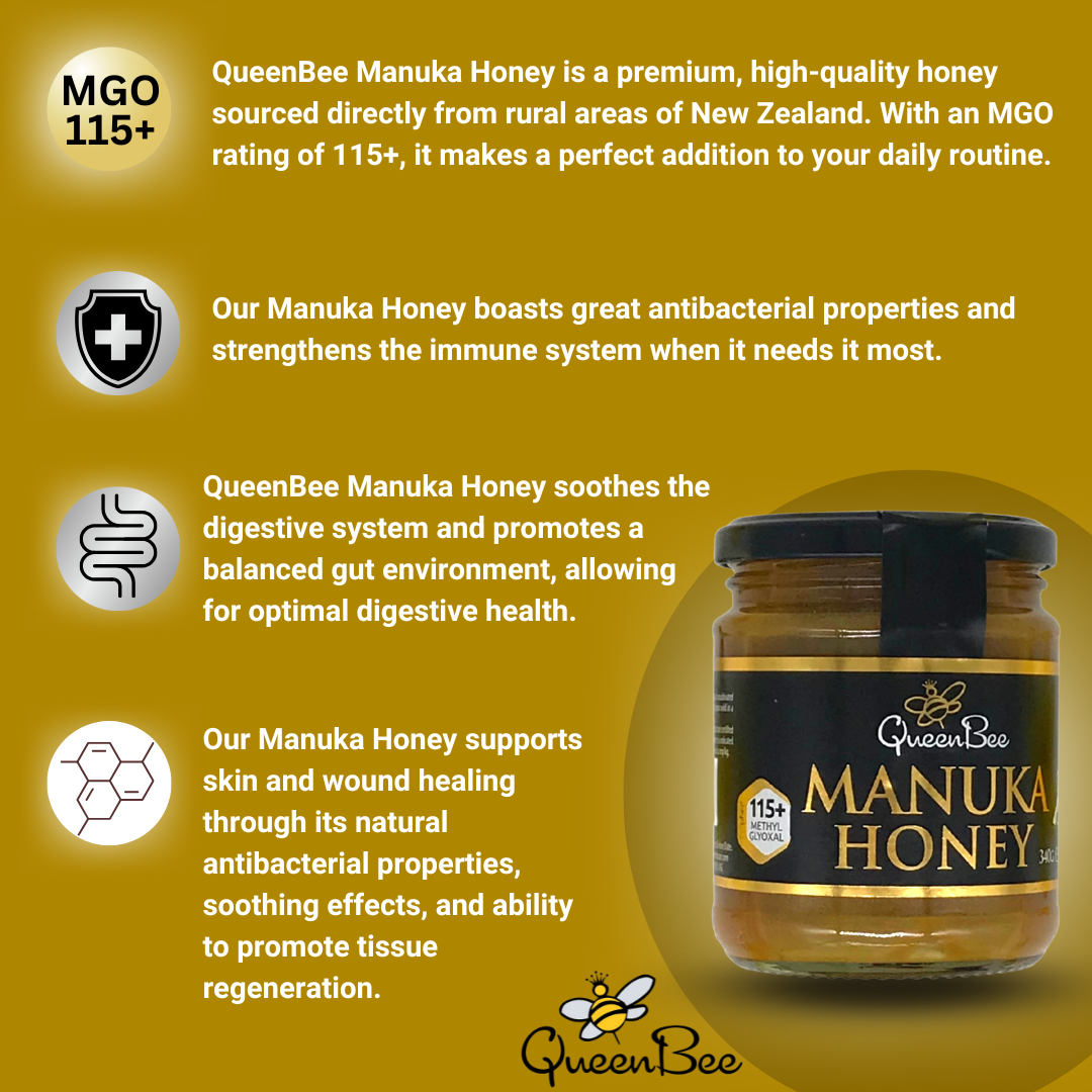 Queen Bee Manuka Honey MG115 - 340g Triple Pack