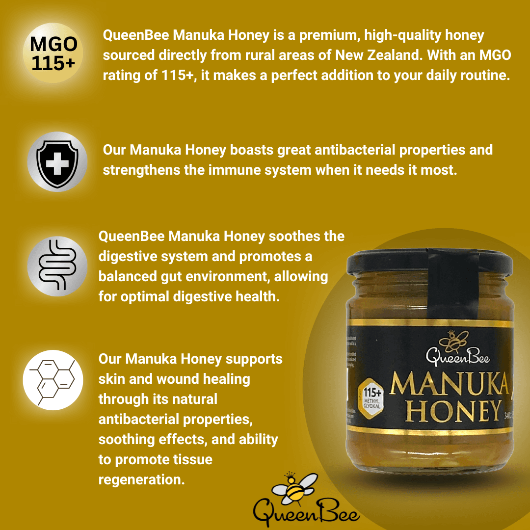 Queen Bee Manuka Honey MG115 - 340g Triple Pack