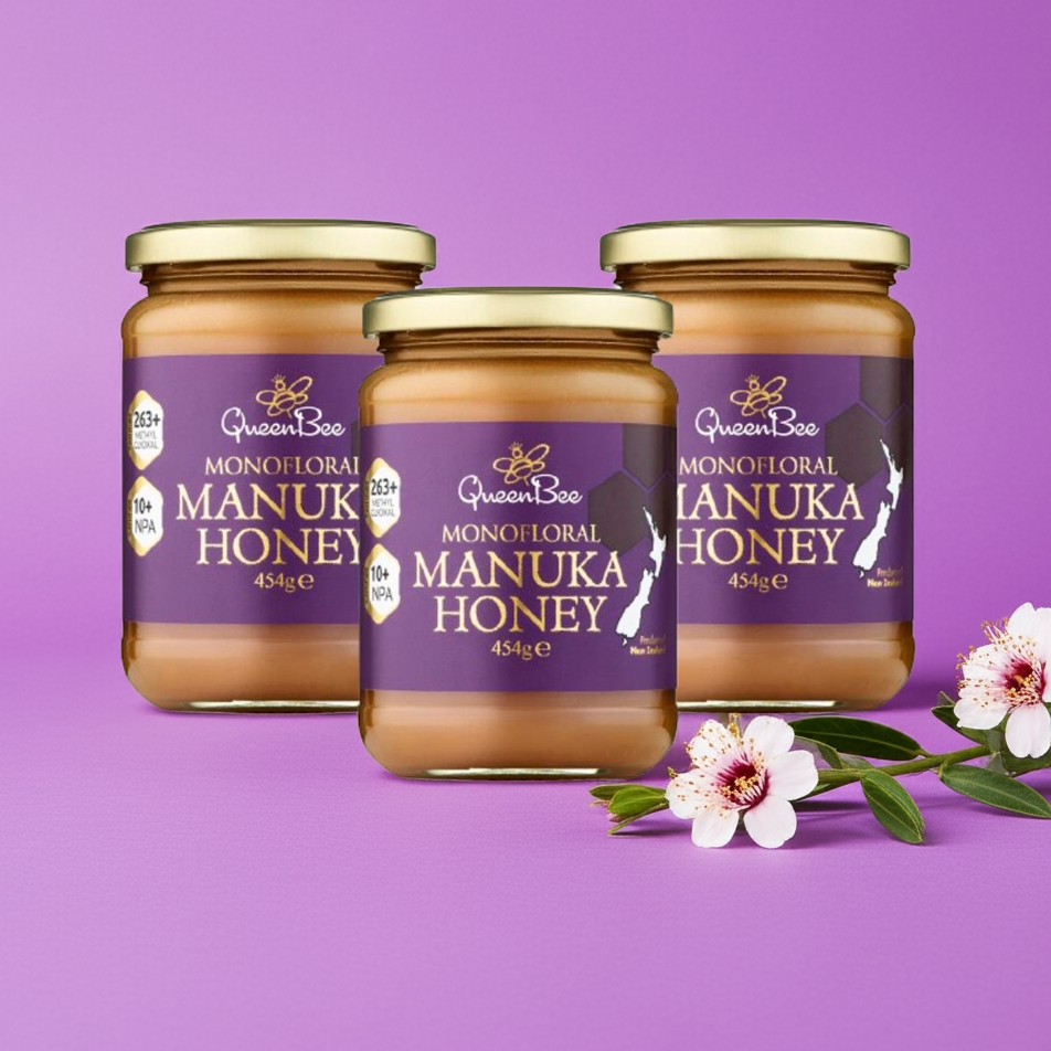 Queen Bee Manuka Honey MG263 - 454g - Triple Pack