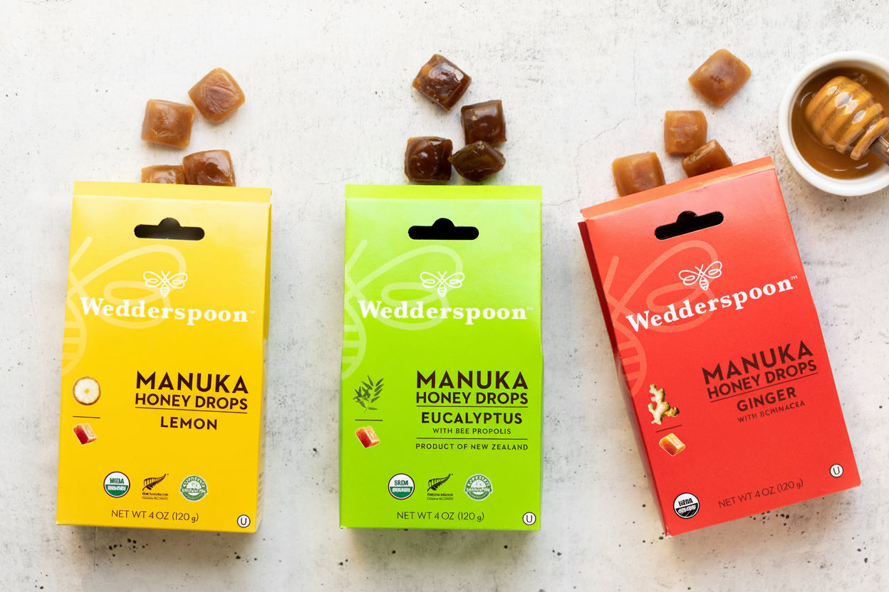 Wedderspoon Manuka Honey Drops - Lemon, Ginger and Eucalyptus Bundle