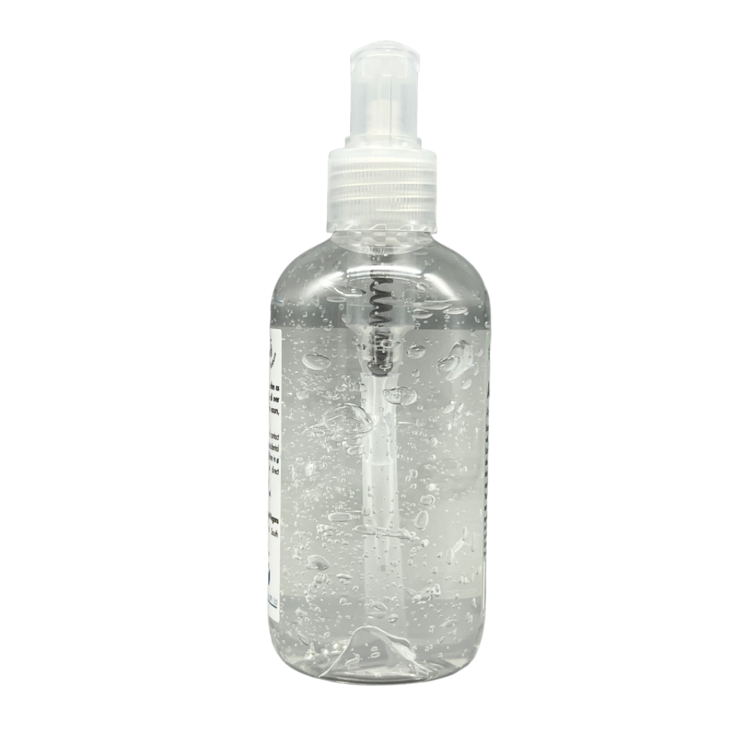 AloePro Natural Soothing Aloe Gel UK 200ml clear pump bottle with transparent gel inside