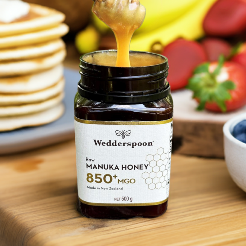 Wedderspoon Raw Manuka Honey 850 MGO (500g) – Pure New Zealand