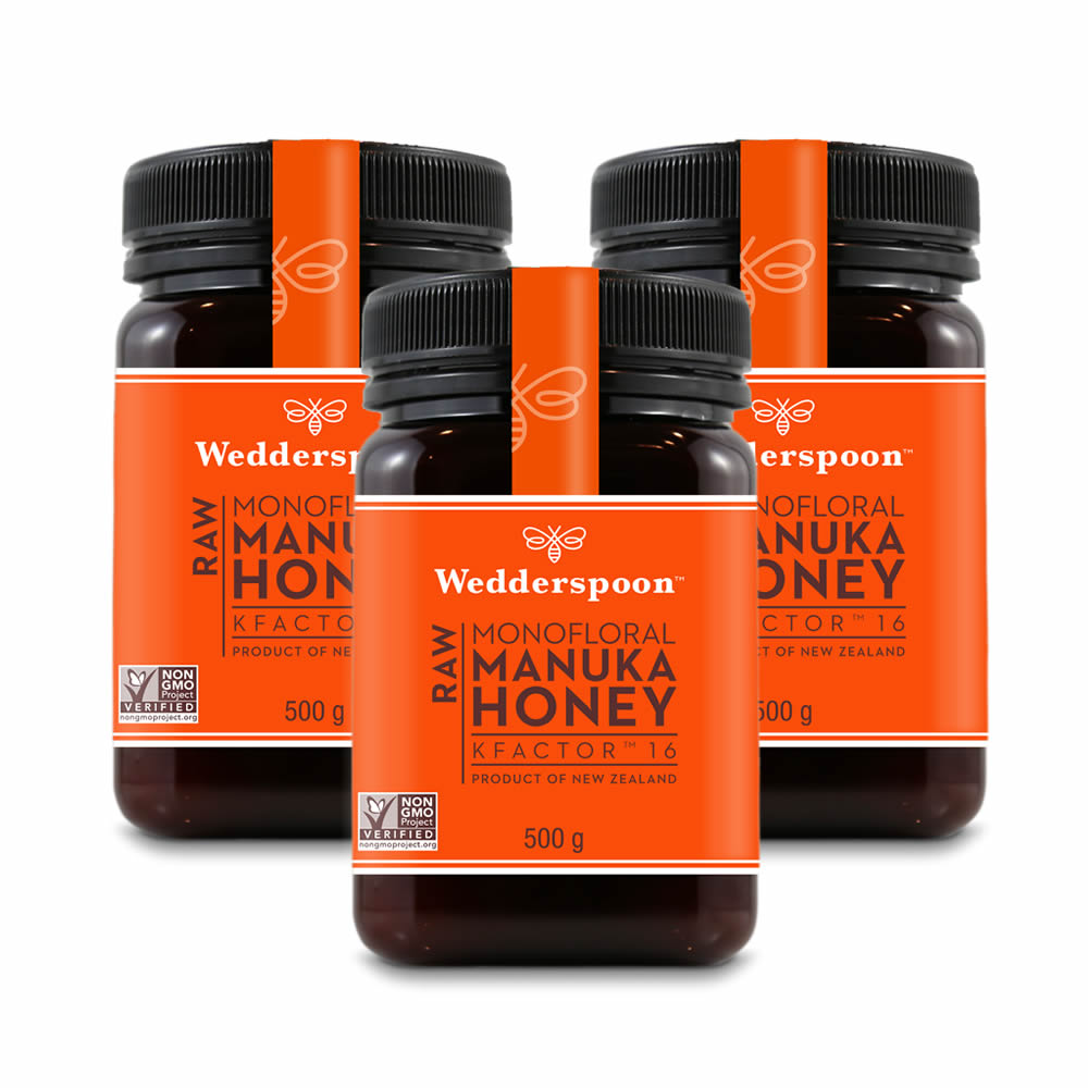 Wedderspoon RAW Manuka Honey KFactor 16+ 500g - Triple Pack