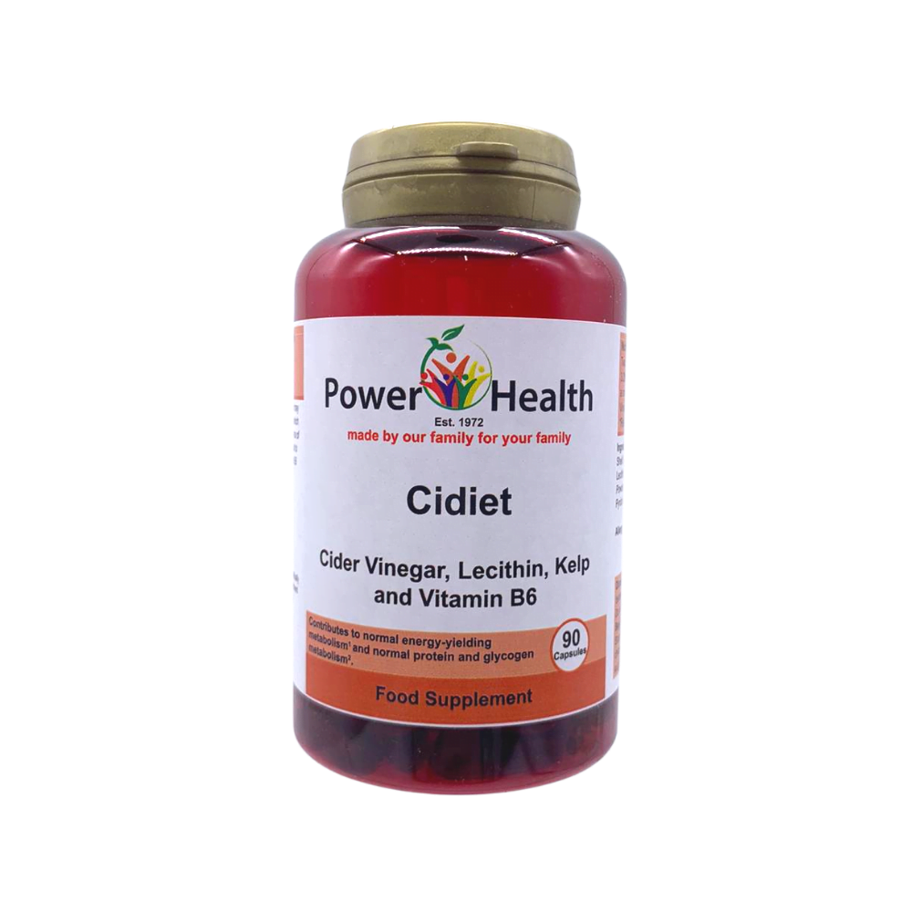 Power Health Cidiet bottle of cider vinegar capsules uk supplement 90 capsules red bottle gold lid