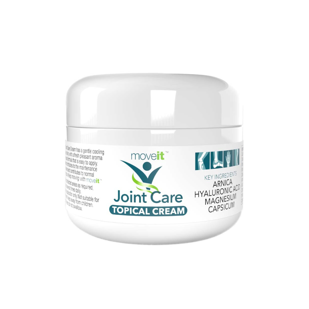 Natural Health World UK joint care cream for joint care in white tub with key ingredients listed