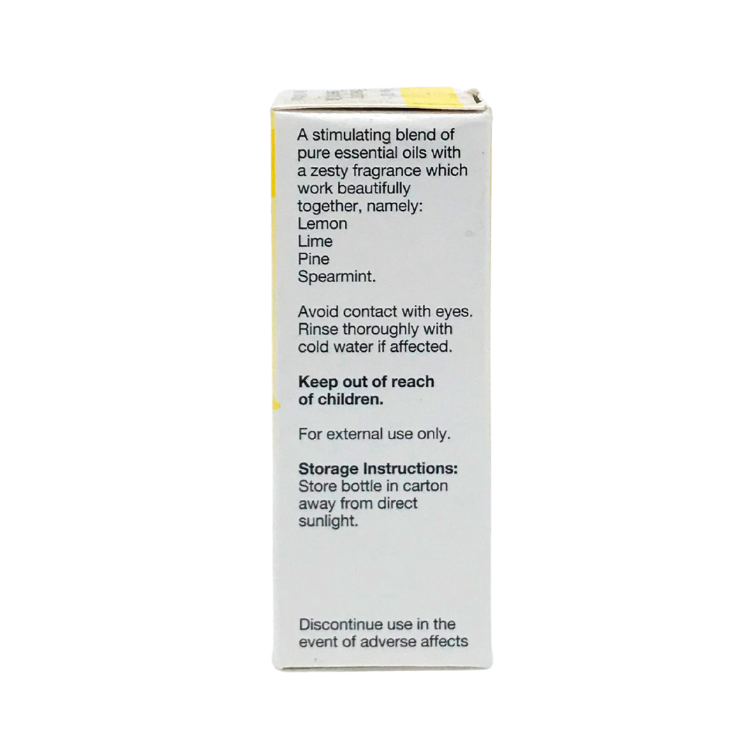Natures Response tea tree energising essential oil 10ml white carton back panel showing usage and storage instructions