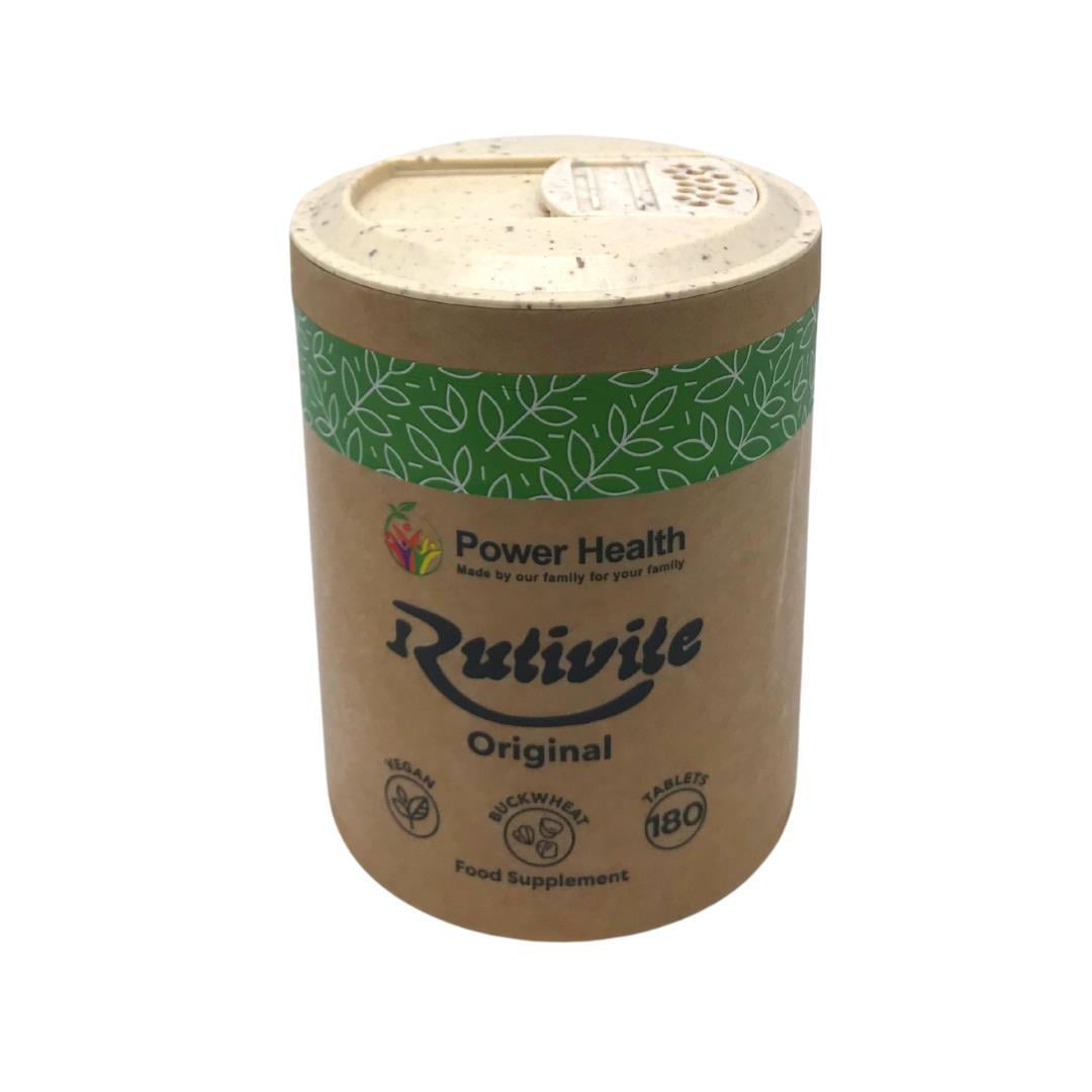 Power Health Rutivite tablets UK original 180 tablets in kraft cylindrical eco packaging with green band