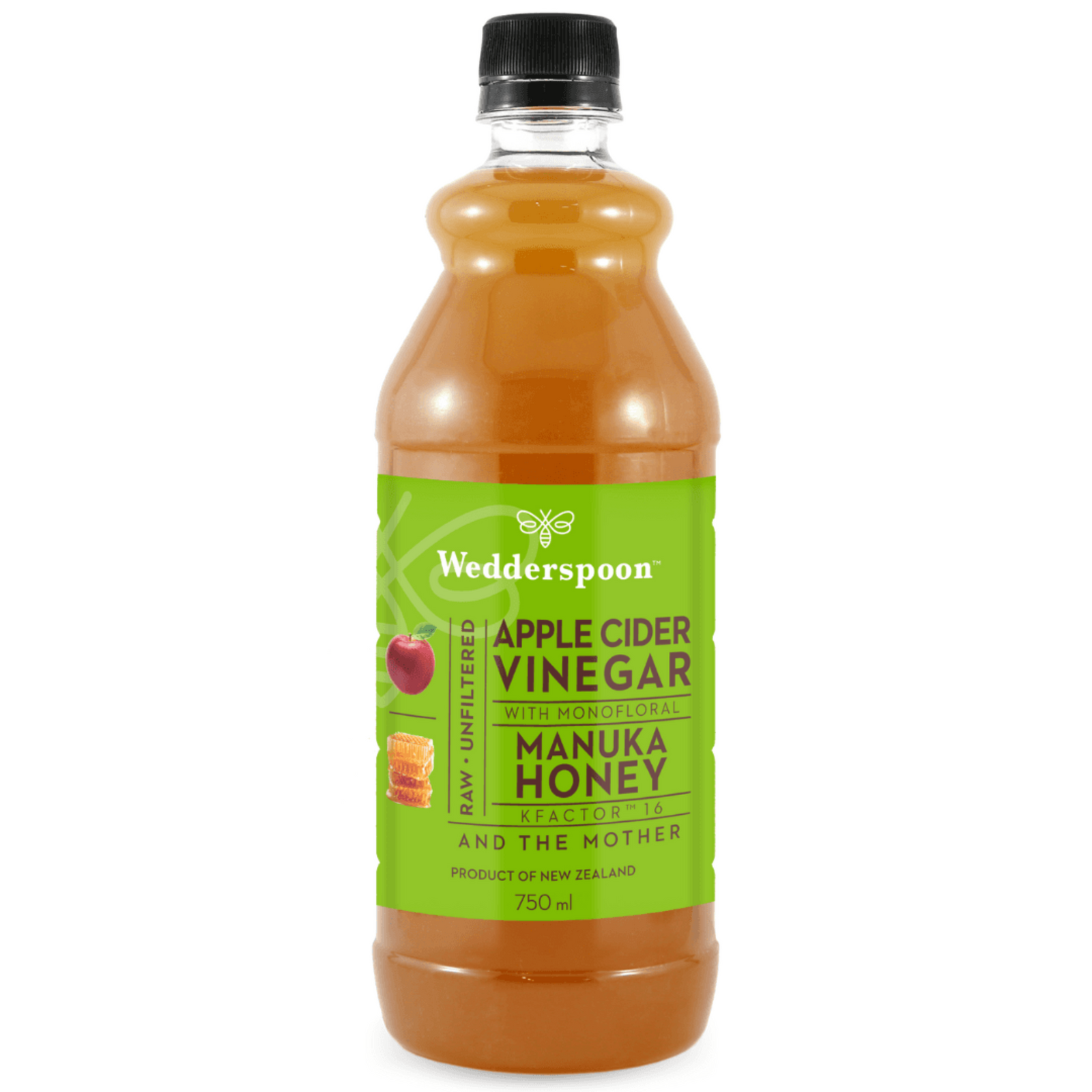 Wedderspoon apple cider vinegar with Manuka honey raw unfiltered 750ml bottle