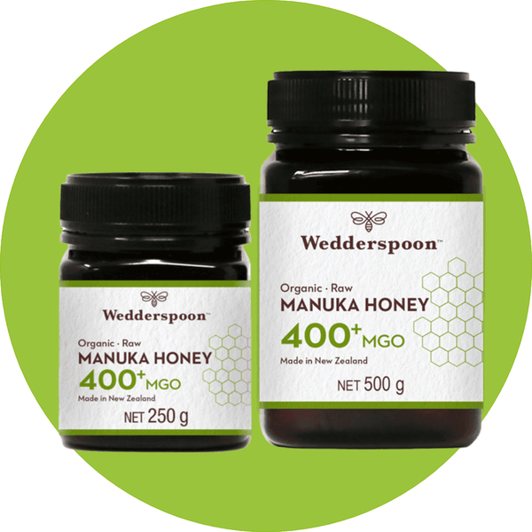Wedderspoon Raw Organic Manuka Honey 400 MGO (500g) – Unpasteurised