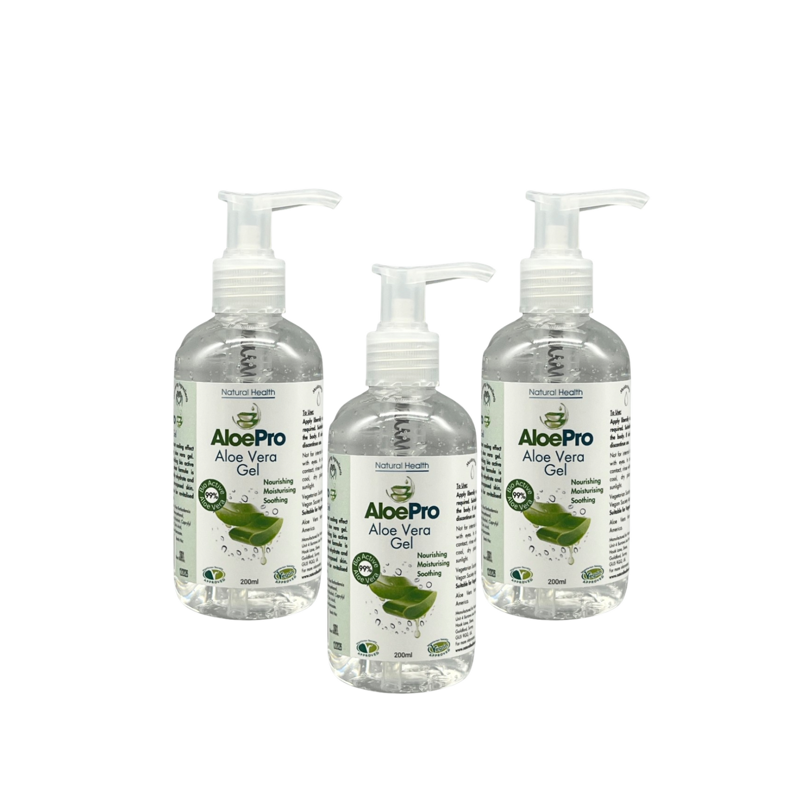 AloePro Aloe Vera Gel 200ml - Triple Pack