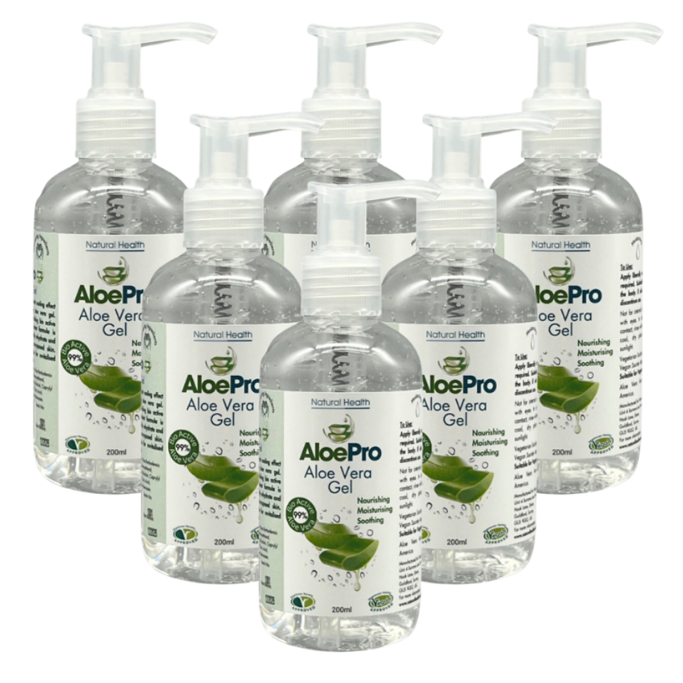 6 Bottles of AloePro Aloe Vera Gel 200ml