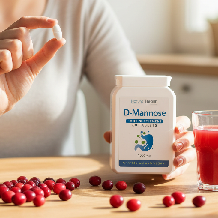D-Mannose 1000mg Tablets | 60 Tablets | Pure D Mannose Supplement | Chewable | Vegan | 2 Month Supply | Made in the UK