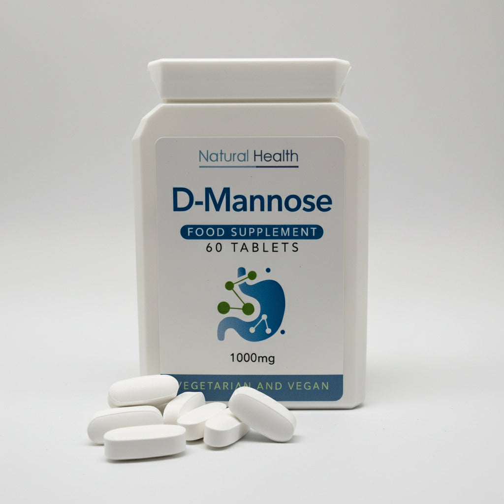 D-Mannose 1000mg Tablets | 60 Tablets | Pure D Mannose Supplement | Chewable | Vegan | 2 Month Supply | Made in the UK