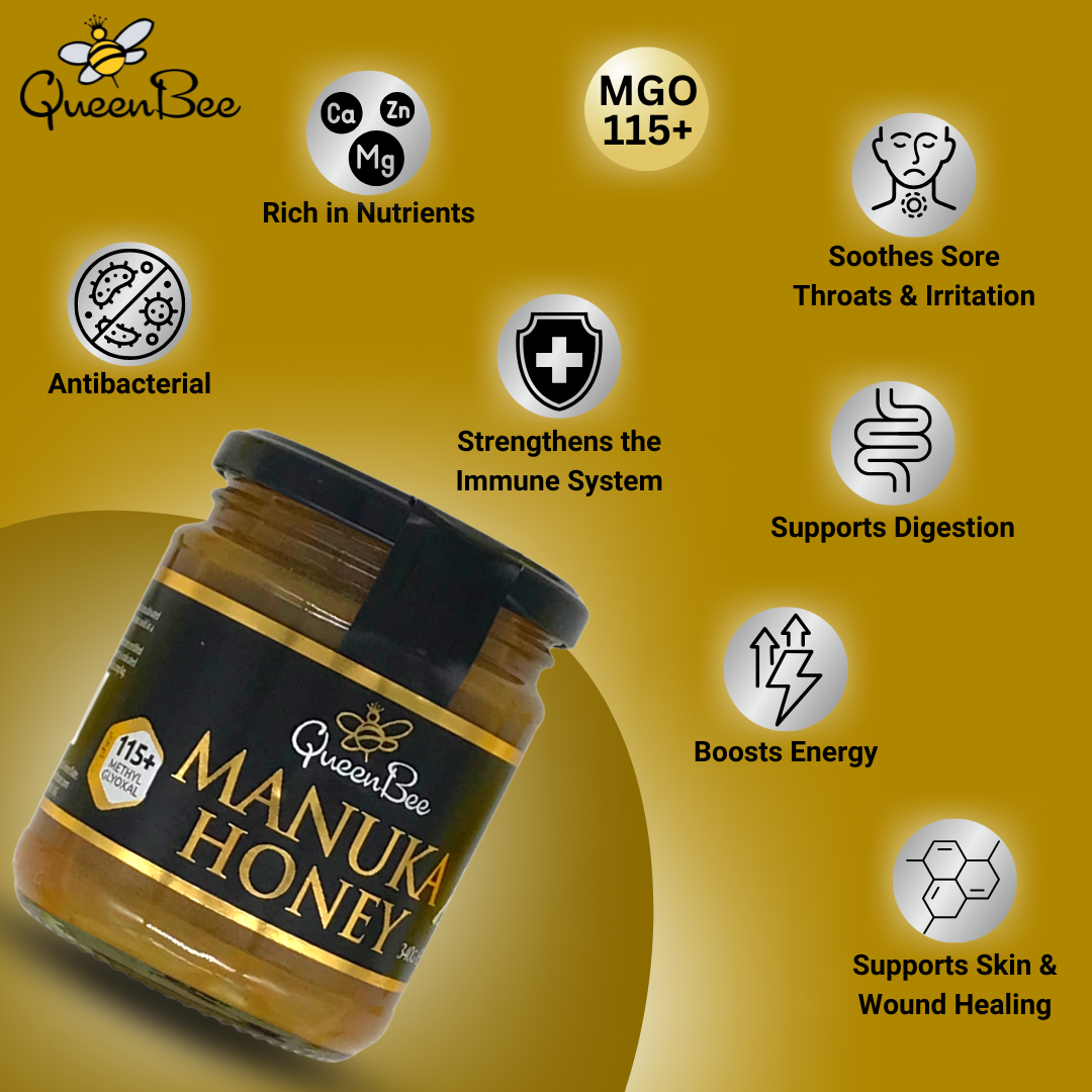 Queen Bee Manuka Honey MG115 - 2 x 340g TWIN PACK