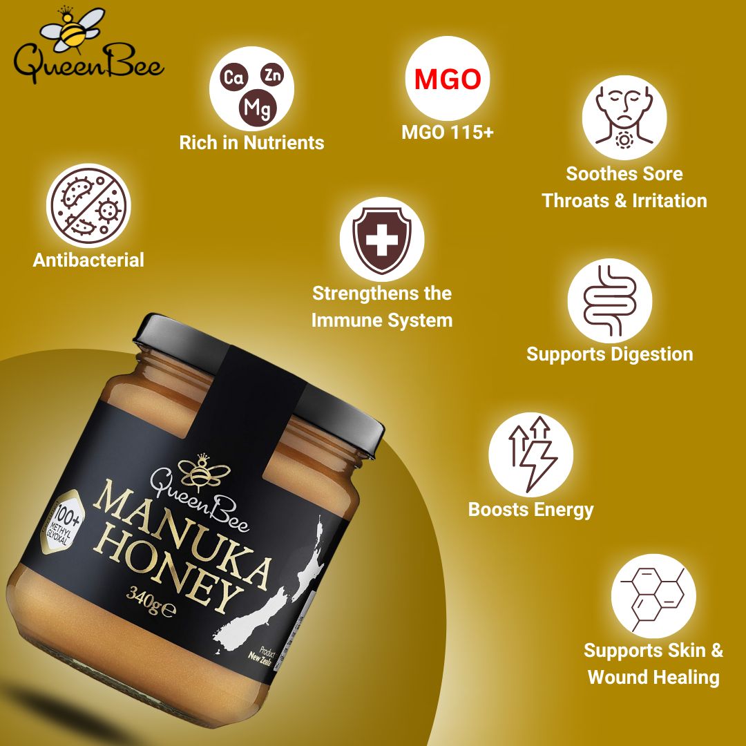 Queen Bee Manuka Honey MG115 - 340g
