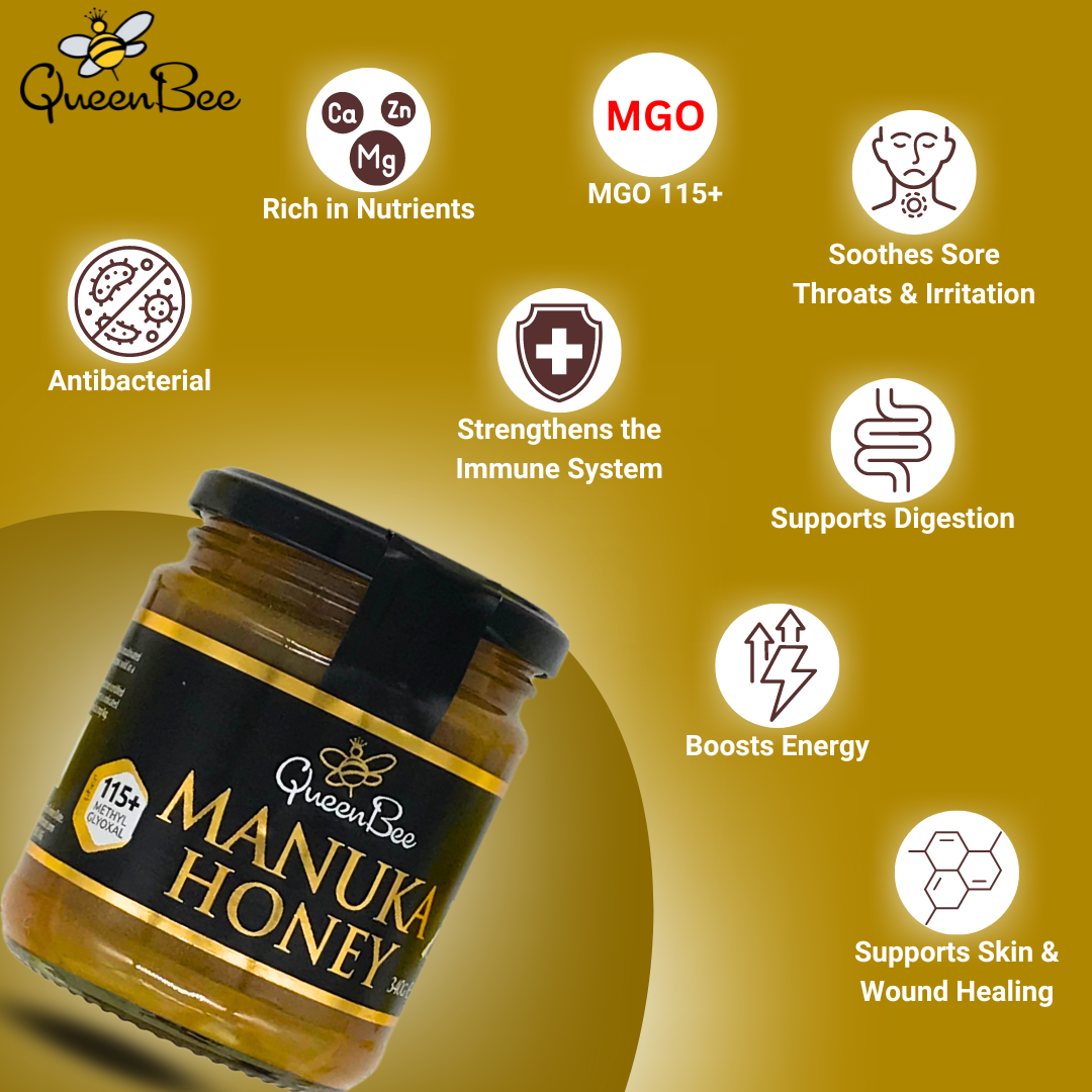 Queen Bee Manuka Honey MG115 - 340g Triple Pack