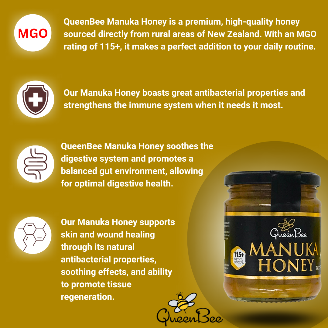 Queen Bee Manuka Honey MG115 - 340g
