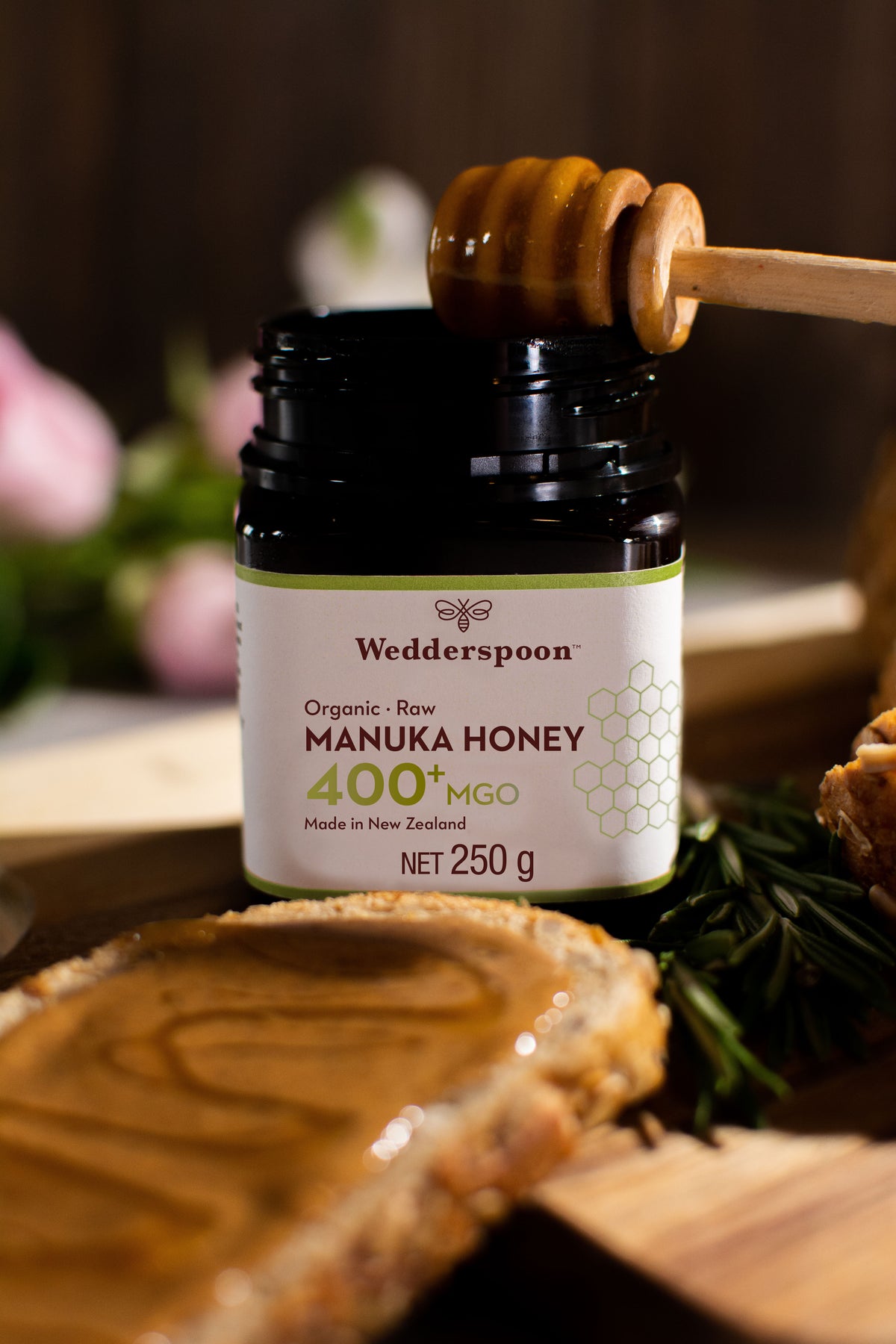 Wedderspoon Raw Organic Manuka Honey 400 MGO (250g) – Unpasteurised High Potency