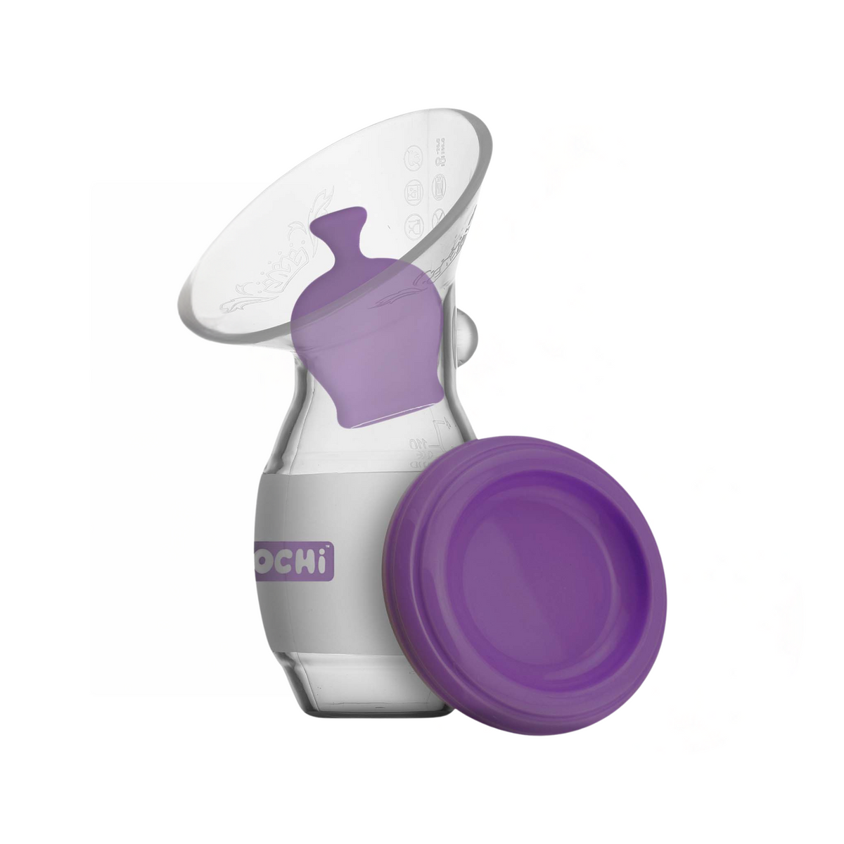 Mochi Manual Breast Pump Silicone Leakproof with Lid and Milk Stopper and Feeder