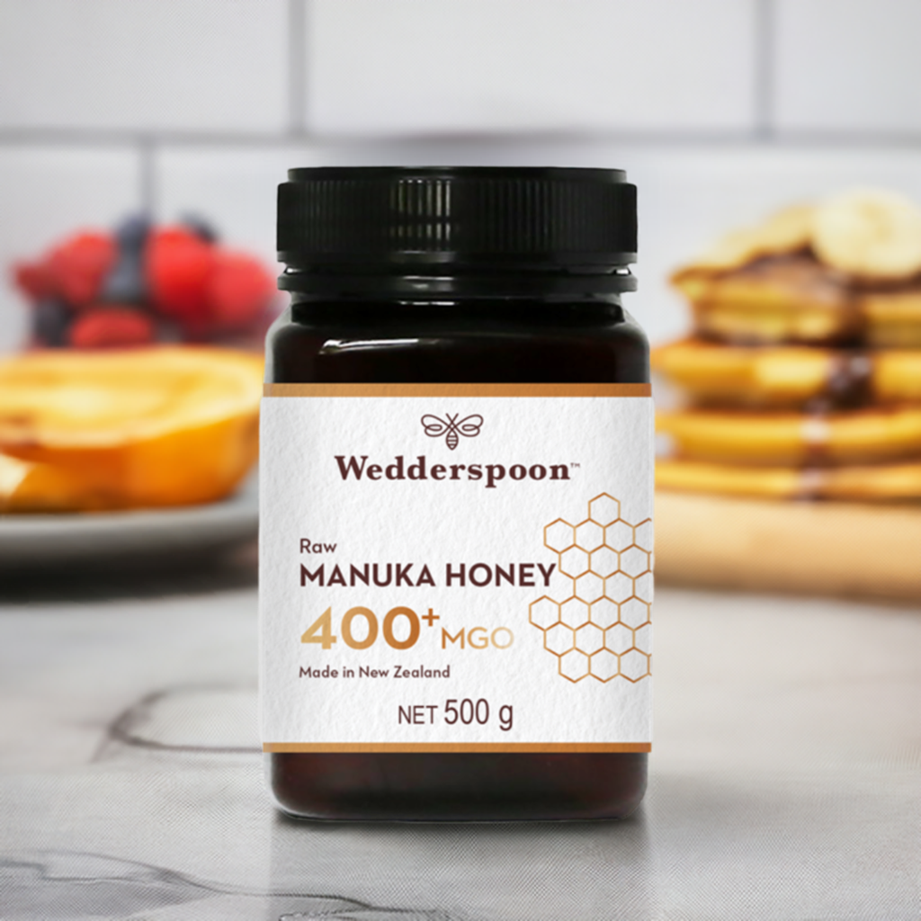 Wedderspoon Raw Manuka Honey 400 MGO (500g) – Unpasteurised High Potency