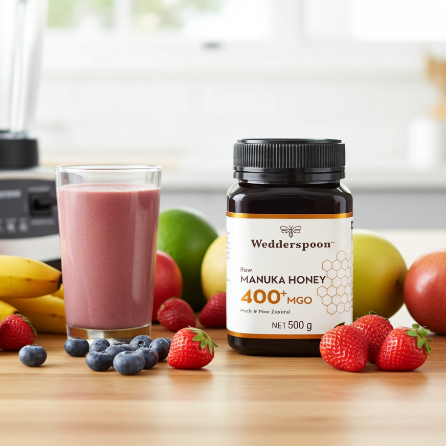 Wedderspoon Raw Manuka Honey 400 MGO (500g) – Unpasteurised High Potency