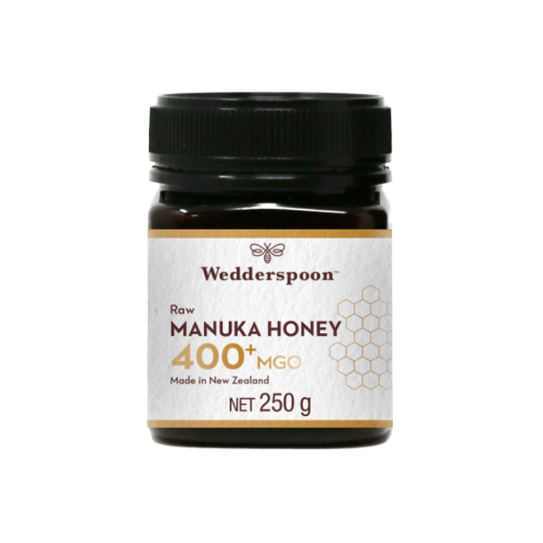 Wedderspoon Raw Manuka Honey 400 MGO (250g) â€“ Unpasteurised High Potency