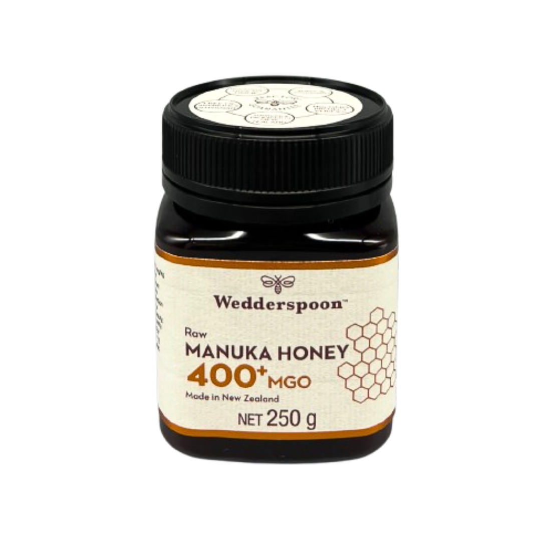 Wedderspoon Raw Manuka Honey 400 MGO (250g) – Unpasteurised High Potency