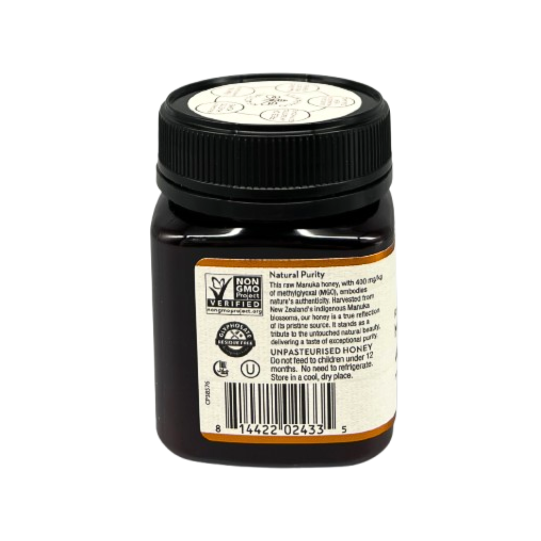 Wedderspoon Raw Manuka Honey 400 MGO (250g) – Unpasteurised High Potency