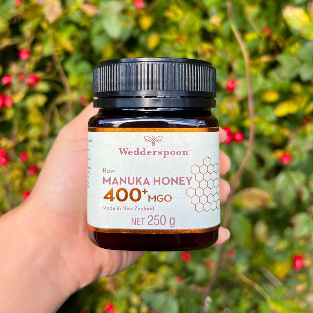 Wedderspoon Raw Manuka Honey 400 MGO (250g) – Unpasteurised High Potency