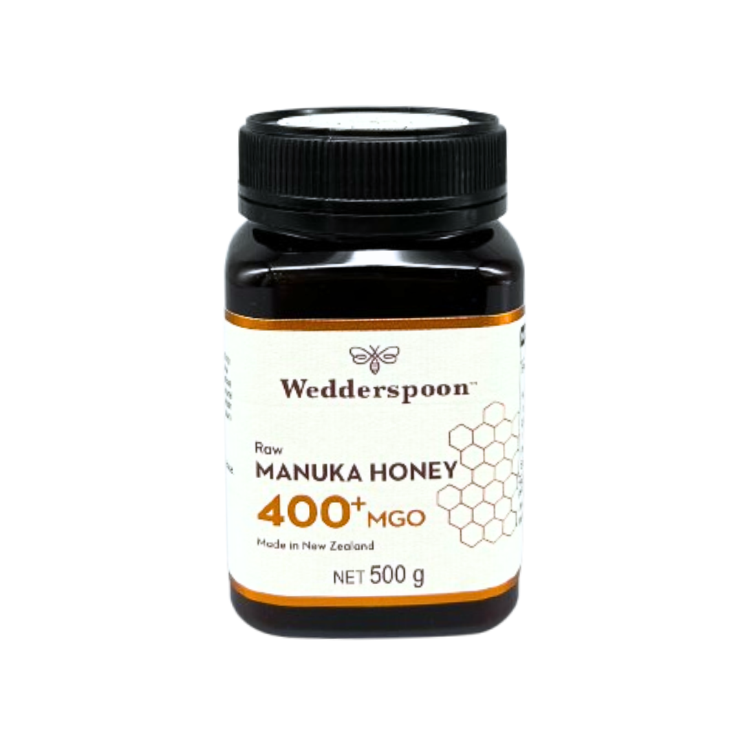 Wedderspoon Raw Manuka Honey 400 MGO (500g) – Unpasteurised High Potency