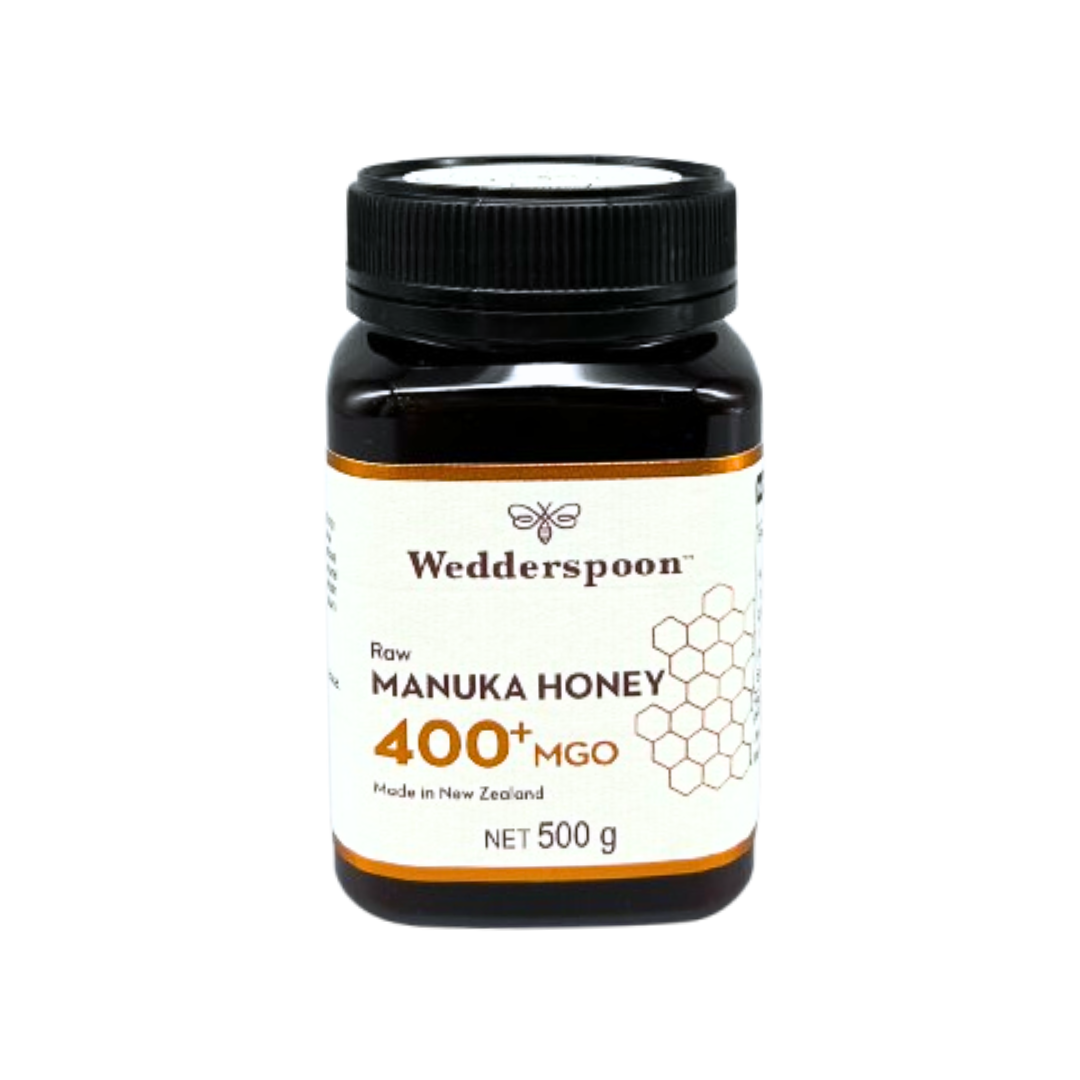 Wedderspoon Raw Manuka Honey 400 MGO (500g) â€“ Unpasteurised High Potency