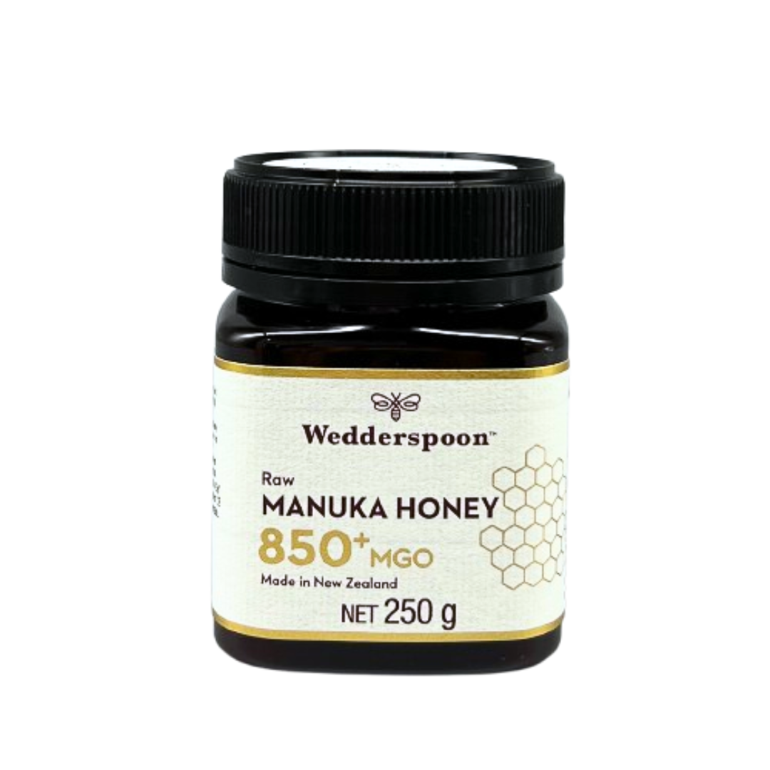 Wedderspoon Raw Manuka Honey 850 MGO (250g) – Unpasteurised High Potency