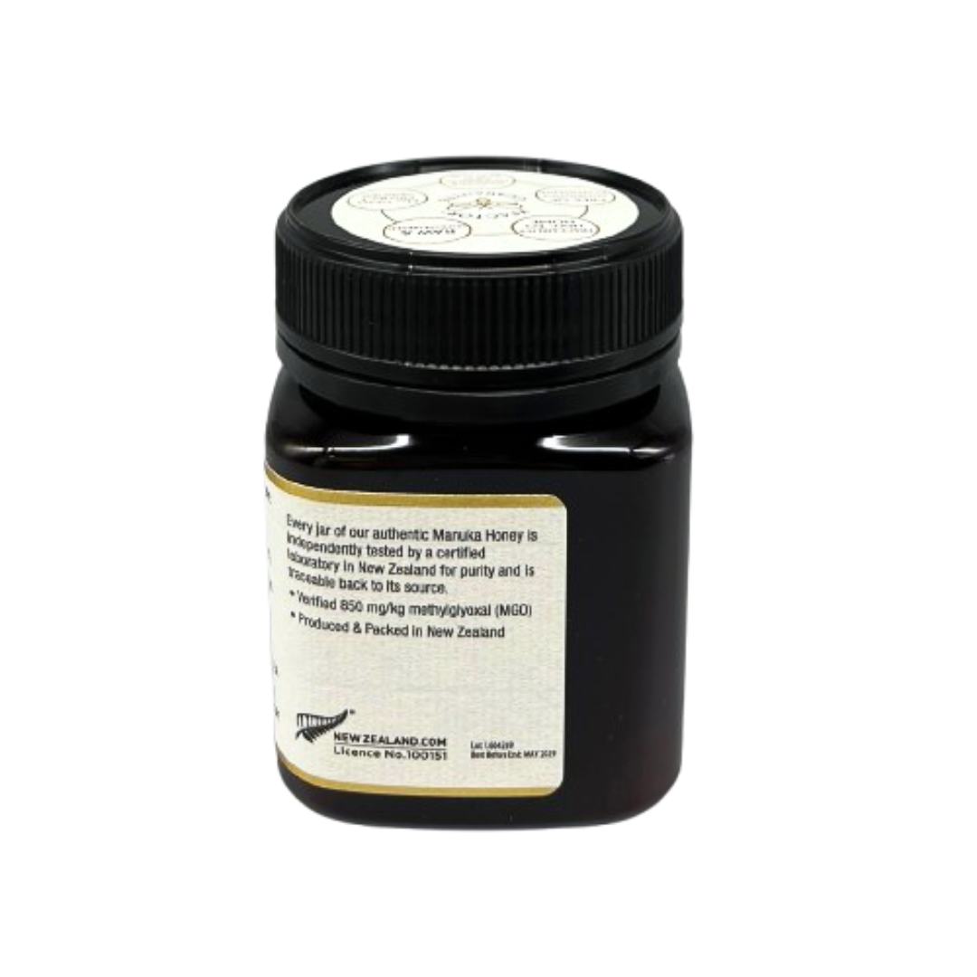 Wedderspoon Raw Manuka Honey 850 MGO (250g) – Unpasteurised High Potency
