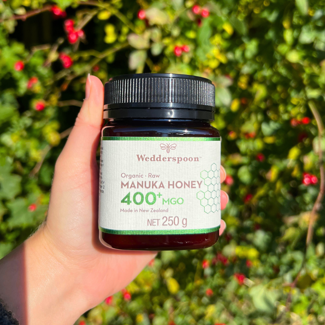 Wedderspoon Raw Organic Manuka Honey 400 MGO (250g) – Unpasteurised High Potency