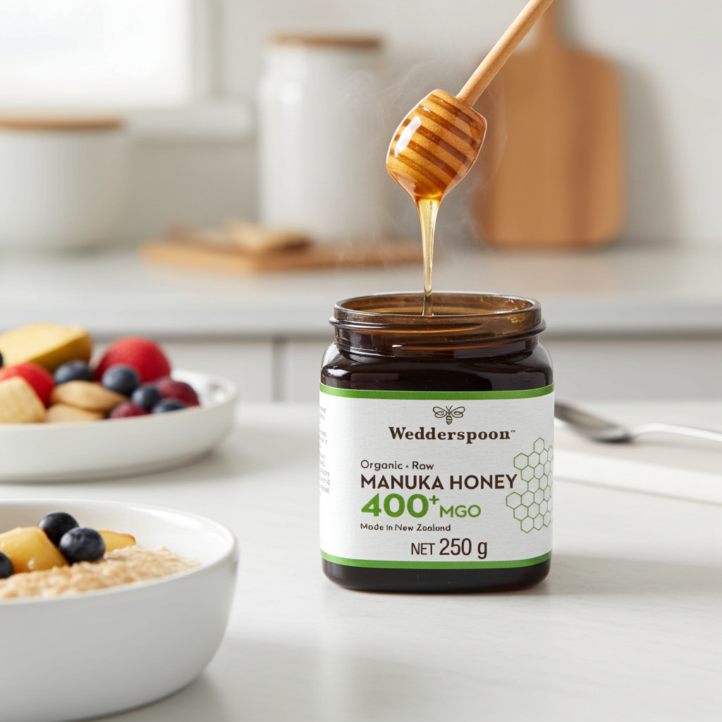Wedderspoon Raw Organic Manuka Honey 400 MGO (250g) – Unpasteurised High Potency