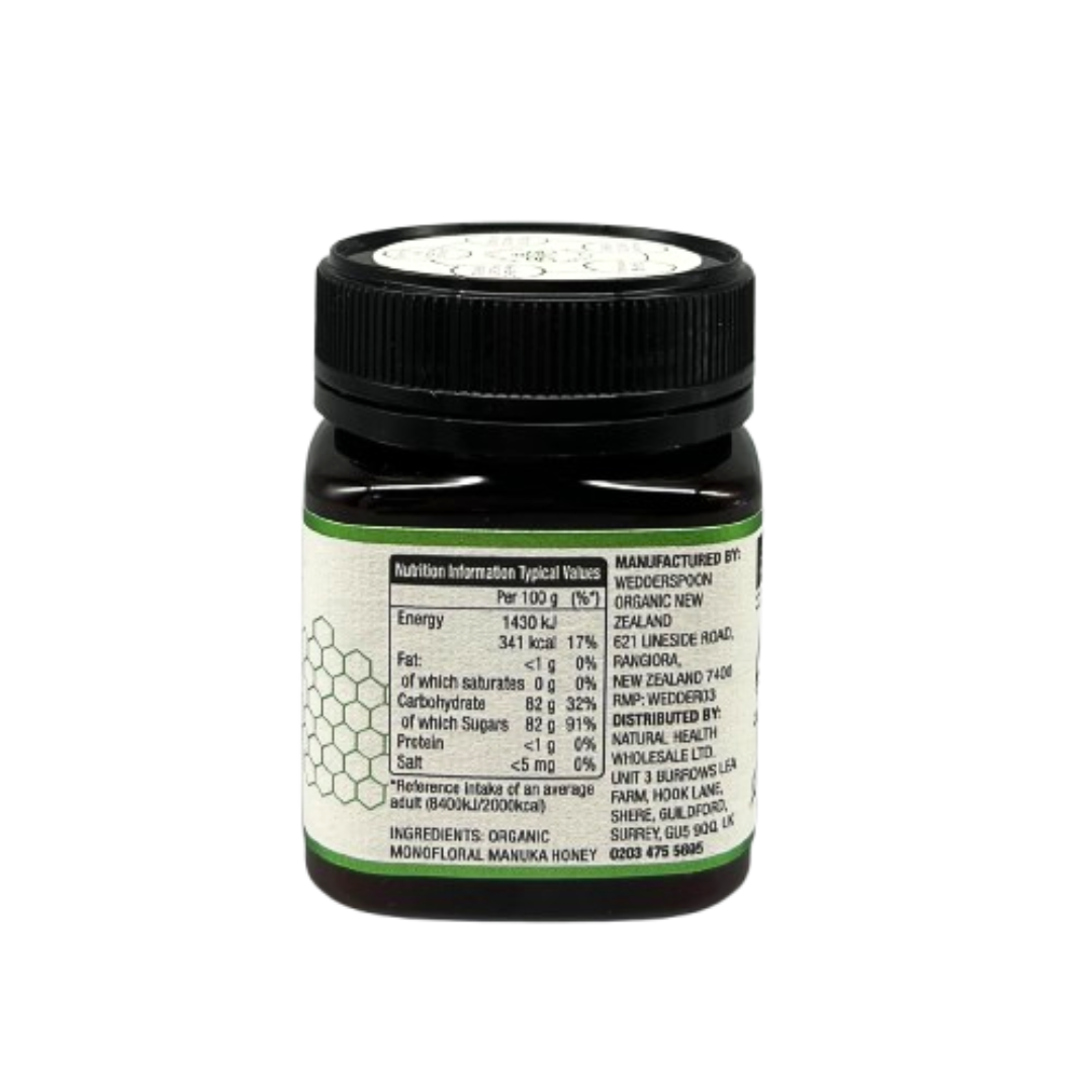 Wedderspoon Raw Organic Manuka Honey 400 MGO (250g) – Unpasteurised High Potency