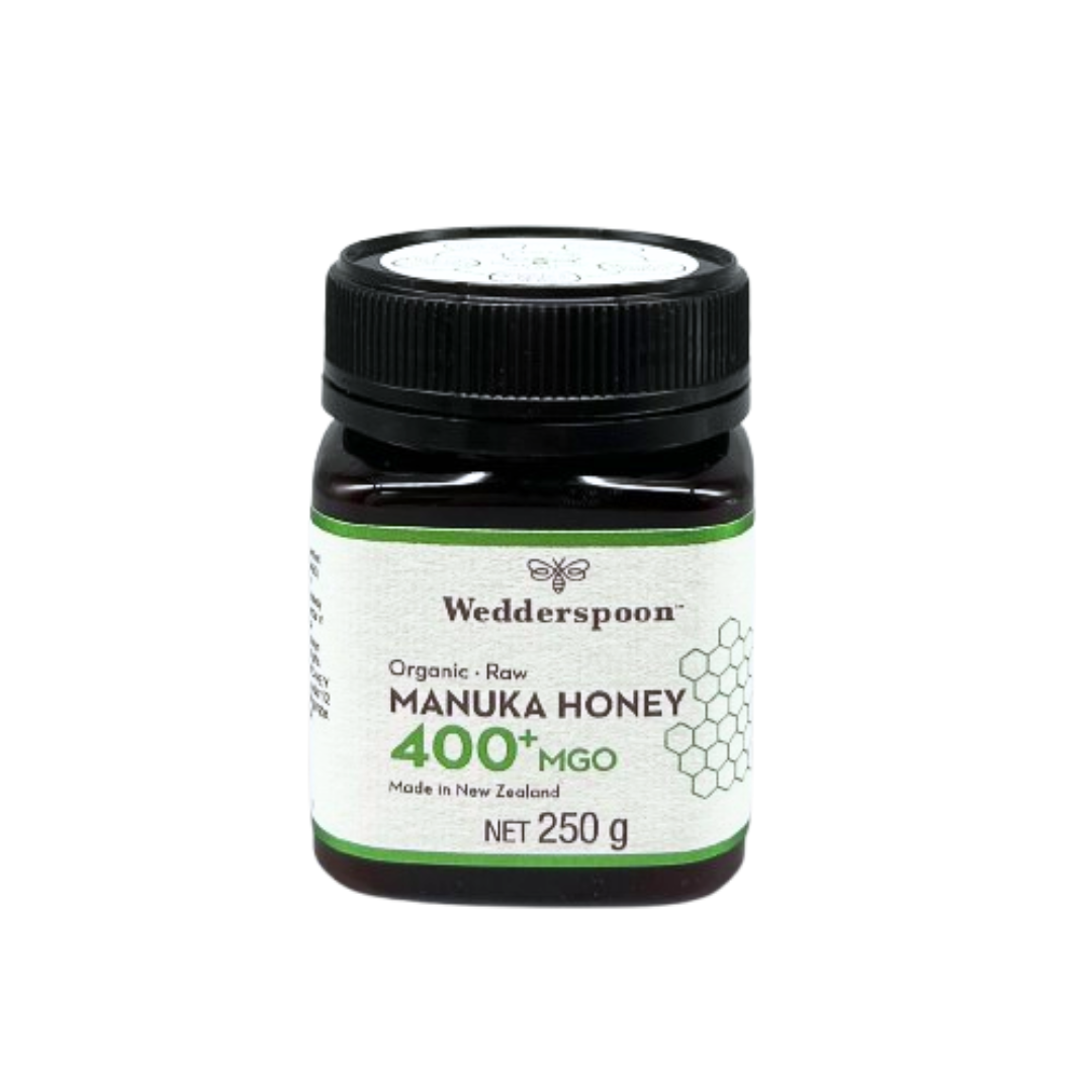 Wedderspoon Raw Organic Manuka Honey 400 MGO (250g) – Unpasteurised High Potency