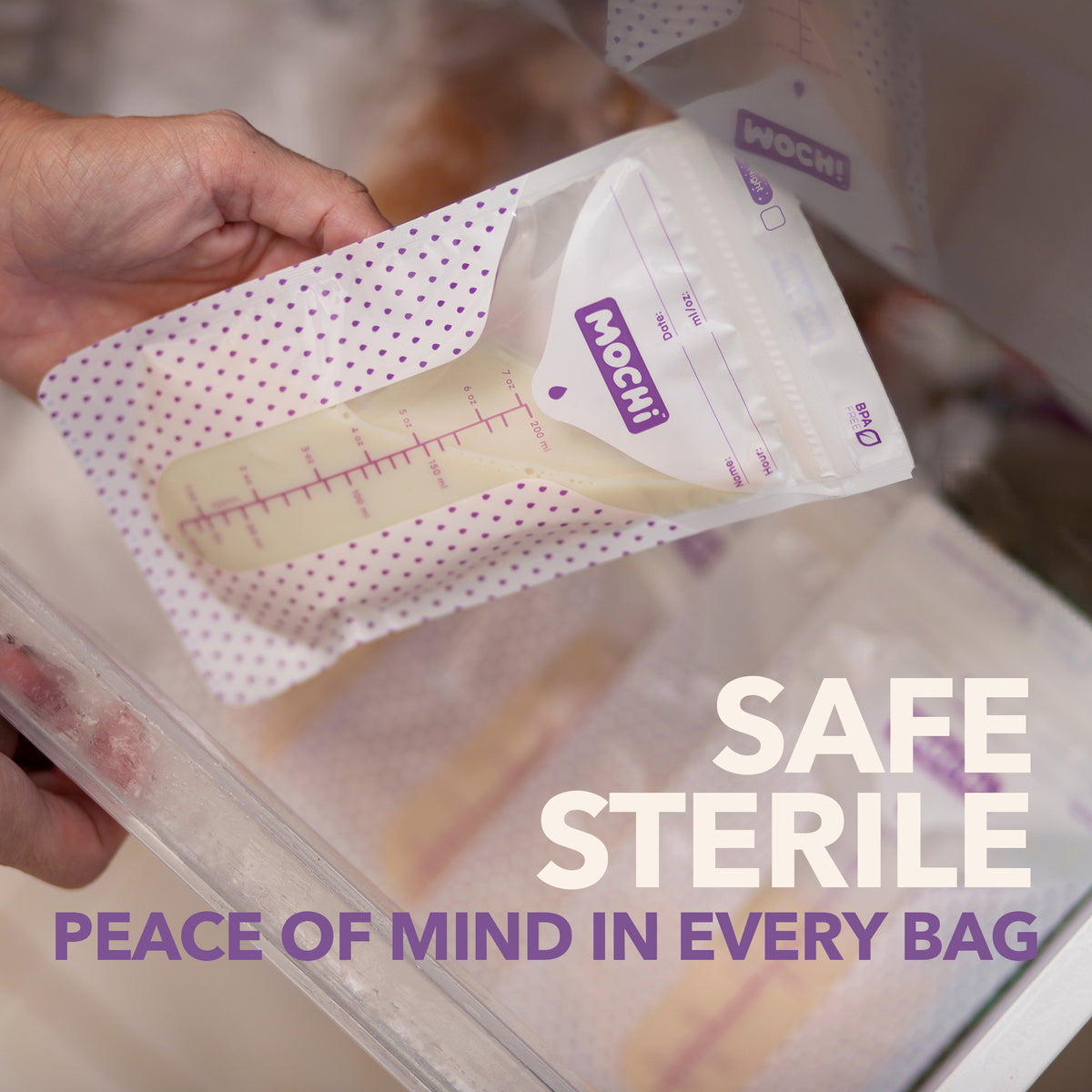 MOCHi Breast Milk Storage Bags by Natural Health World UK with safe sterile design for secure milk storage