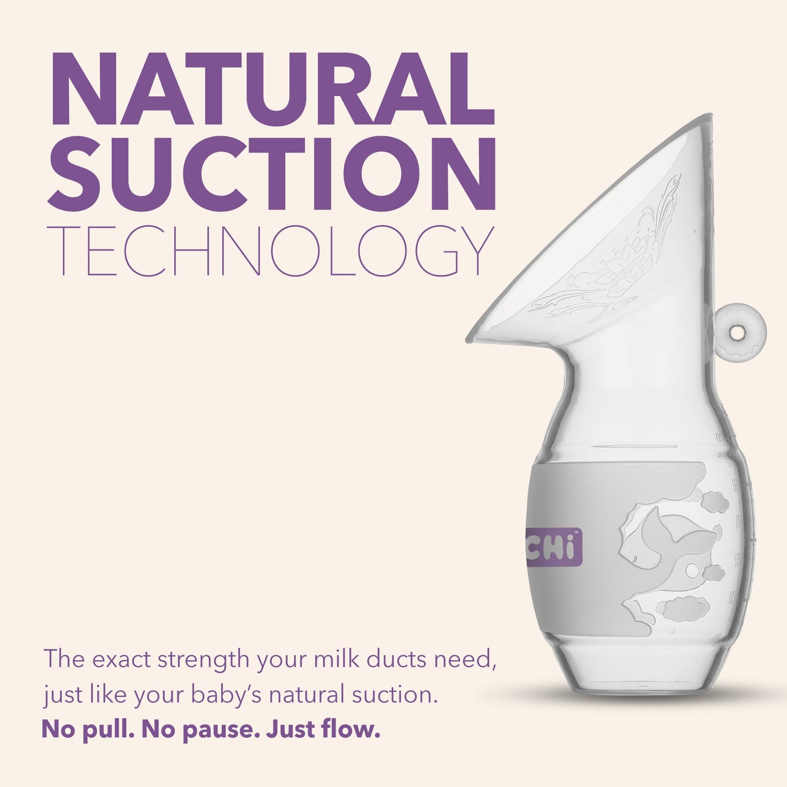Mochi manual breast pump featuring natural suction technology for effortless milk expression