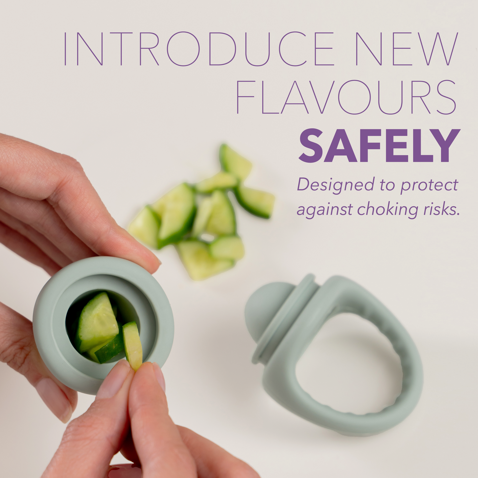 MOCHi Pop-Up Feeder for Babies Food Grade Silicone with safe design to protect against choking risks by Natural Health World UK