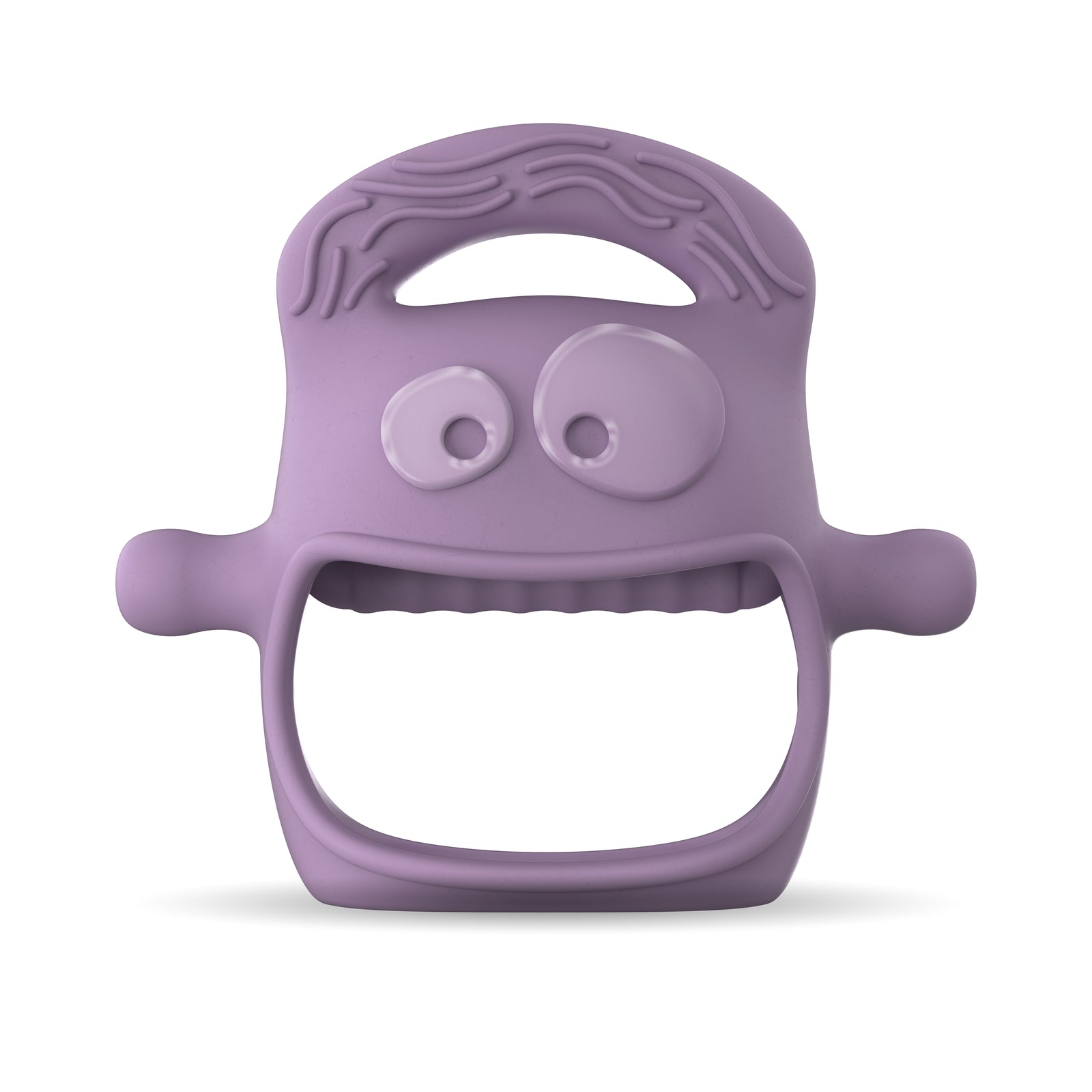 Purple MOCHi teether for babies shaped like a playful character with tactile features