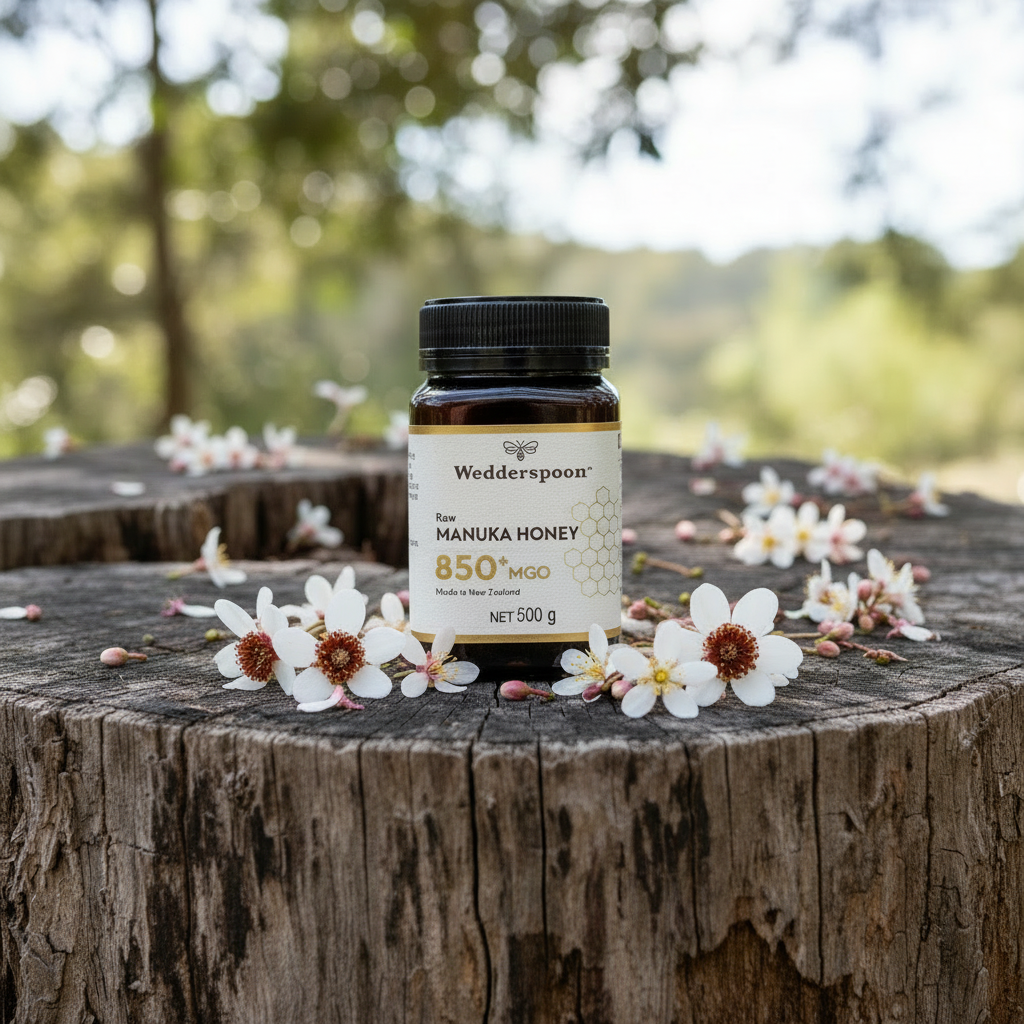 Wedderspoon Raw Manuka Honey 850 MGO (500g) – Pure New Zealand
