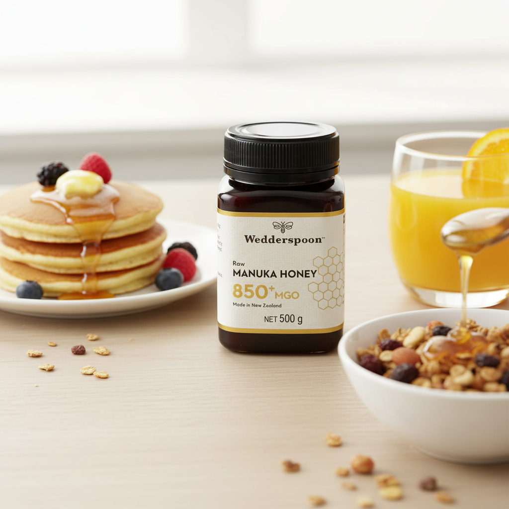 Wedderspoon Raw Manuka Honey 850 MGO (500g) – Pure New Zealand