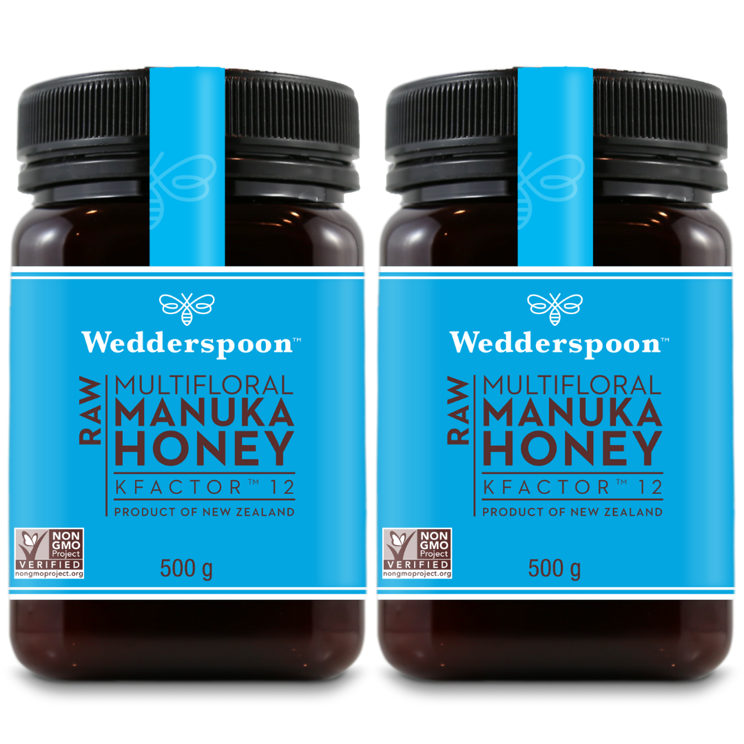 1kg Pack - Wedderspoon RAW Manuka Honey KFactor 12+ - 2 x 500g TWIN PACK