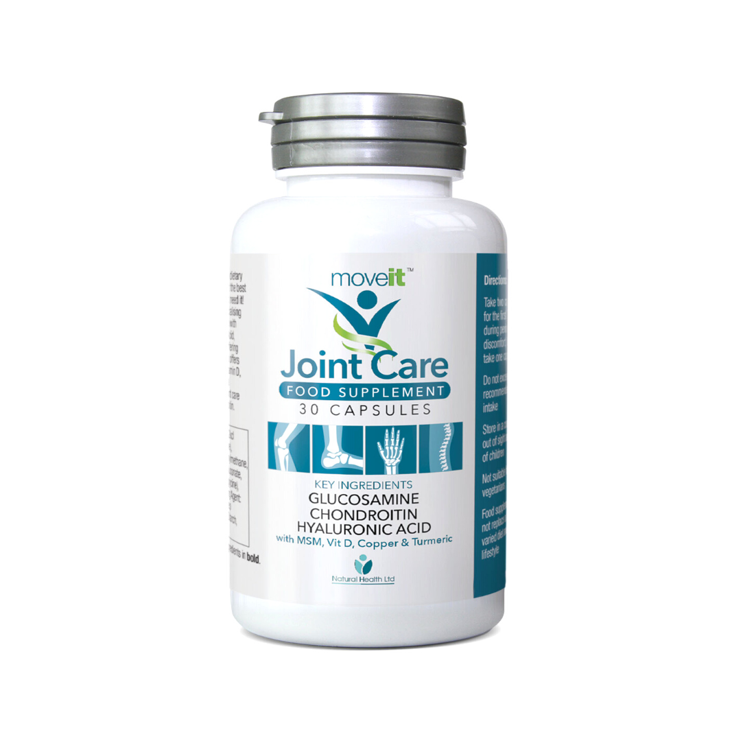 Moveit Joint Care Complex 11 Glucosamine Chondroitin food supplement bottle with 30 capsules