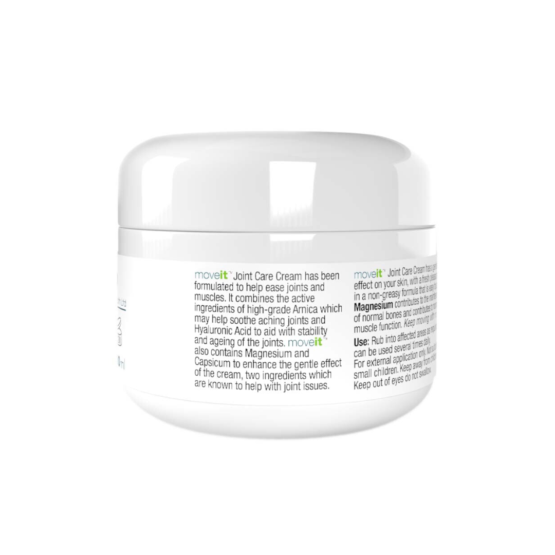 Natural Health World UK Moveit joint support capsules and cream white jar for joint care